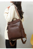 PU School Backpack For Women With Stylish Sewing Thread Design