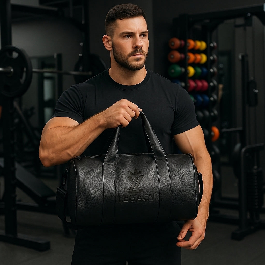 duffle bag, black duffle bag, travel bag, gym bag, premium bag, 13 inch bag, men's travel bag, sports bag, overnight bag, cylindrical bag, stylish bag, black travel bag, carry bag, zipper bag, compact duffle bag, premium travel accessories

#LegacyBag #DuffelBag #LeatherDuffelBag #GymBag #TravelBag #MensFashion #TravelGear #LeatherBag #CarryOnBag #OvernightBag #StylishBag #LegacyBrand

Shop a stylish brown leather-look duffle bag for men. Featuring a spacious design, durable handles, zipper closure, and an 