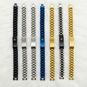 Stainless Steel Crown Jubilee Bracelet for Men's Fashion Accessories