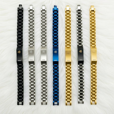 Stainless Steel Crown Jubilee Bracelet for Men's Fashion Accessories