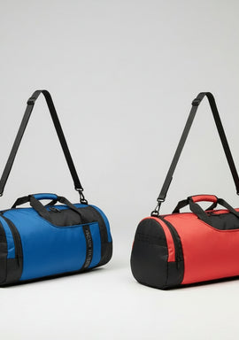 31 L Designer Gym Duffle Bag with Shoe Compartment - Royal Blue/Red