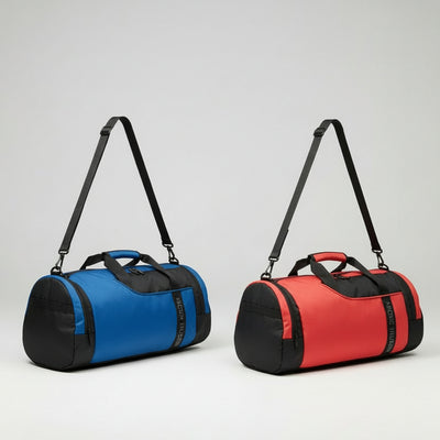31 L Designer Gym Duffle Bag with Shoe Compartment - Royal Blue/Red