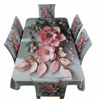 Decorative Dining Table Cloth 3D Print With Six Chair Cover (FREE ) (Copy) Premium  Quality