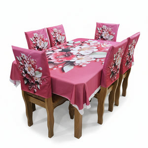 Premium Quality Decorative Dining Table Cloth 3D Print With Six Chair Cover (FREE )