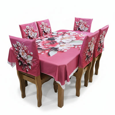 Premium Quality Decorative Dining Table Cloth 3D Print With Six Chair Cover (FREE )