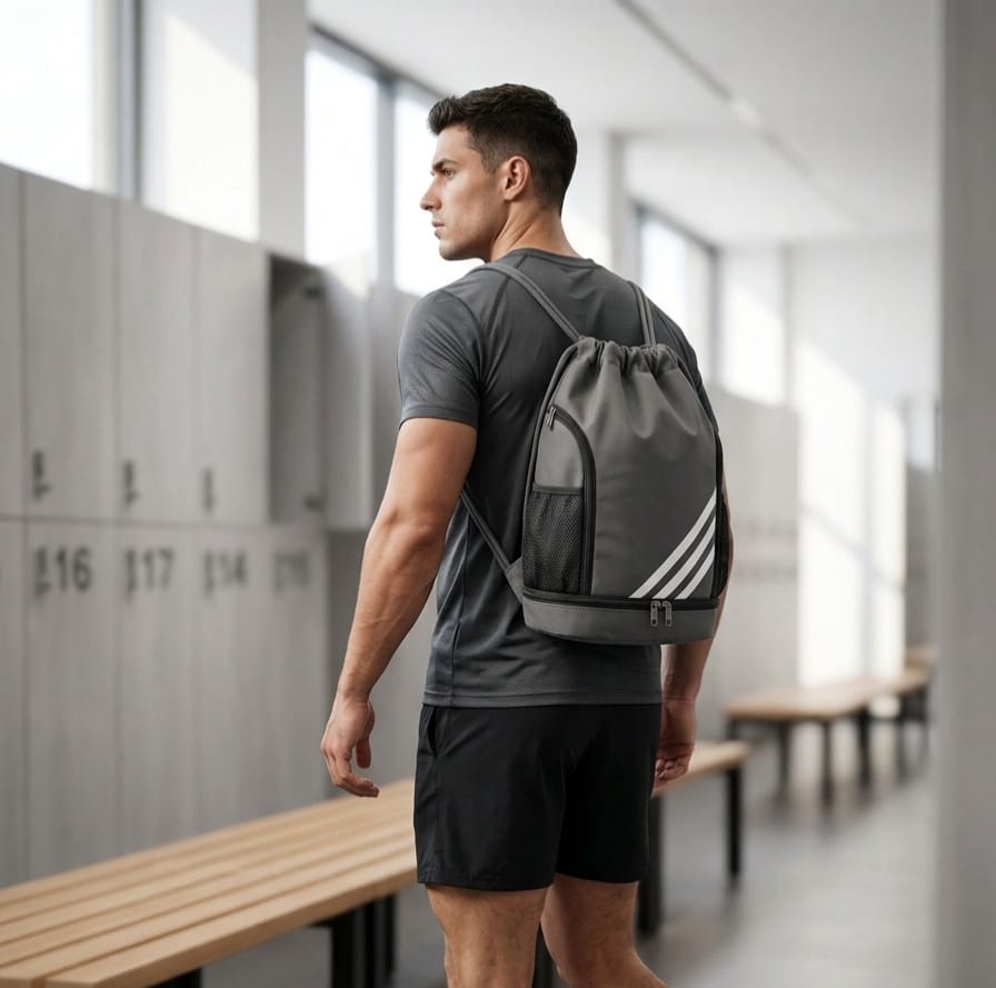 Multi-Pocket Waterproof Drawstring Backpack for Sports Travel Hiking Drawstring Bag