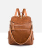 PU School Backpack For Women With Stylish Sewing Thread Design