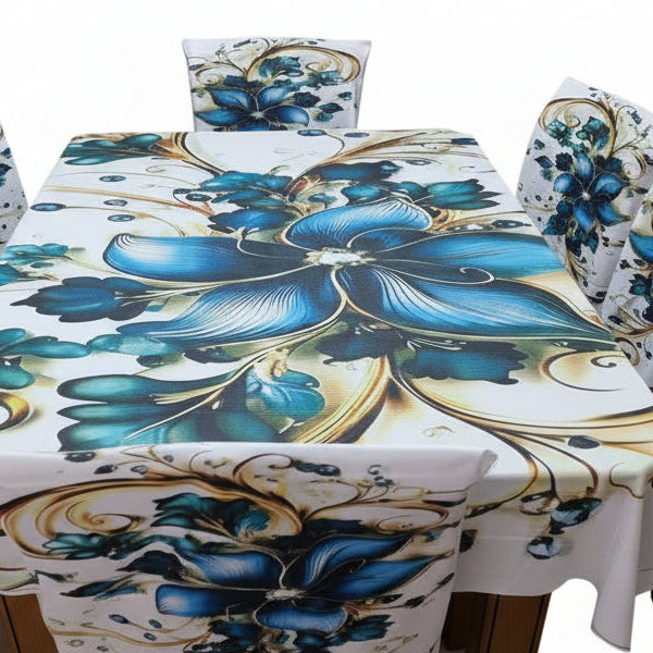 Affordable 3D Designs  Dining Covers Decorative Dining Table Cloth With Six Chair Cover (FREE ) Premium Quality (Copy)