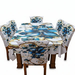 Affordable 3D Designs  Dining Covers Decorative Dining Table Cloth With Six Chair Cover (FREE ) Premium Quality (Copy)