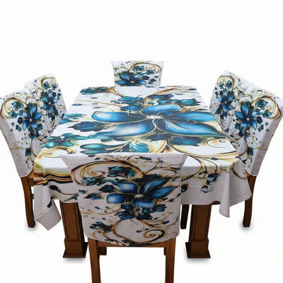 Affordable 3D Designs  Dining Covers Decorative Dining Table Cloth With Six Chair Cover (FREE ) Premium Quality (Copy)