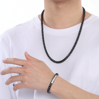 Men's Fashion Iced Chain and Bracelet Combo Set