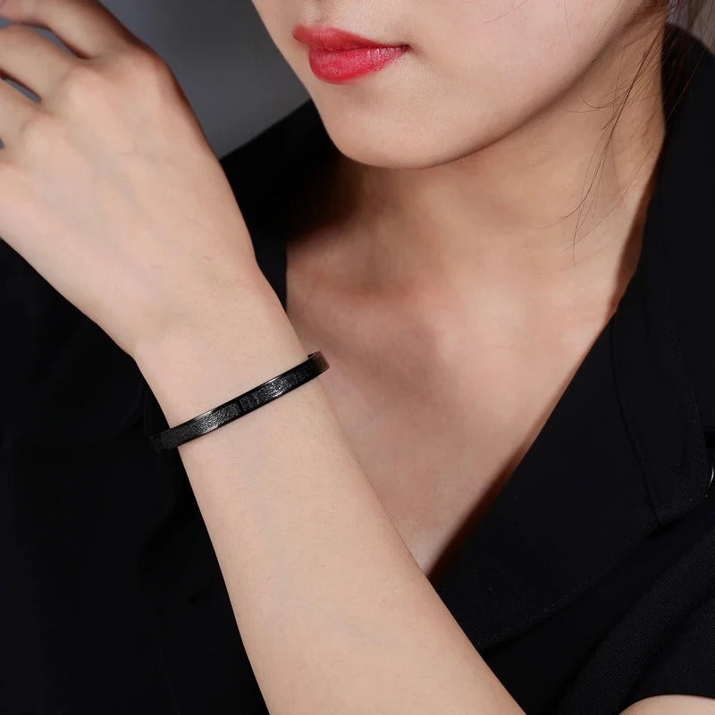 Ayatul Kursi Cuff Bangle Stainless Steel Arabic Bracelet Islamic Calligraphy Muslim Jewelry for  Gift