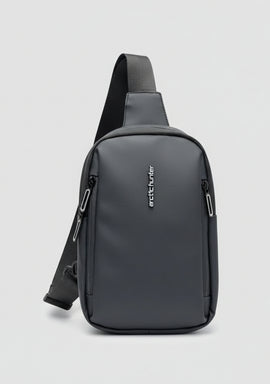 Men's Oxford Chest Bag | Casual Crossbody Shoulder Bag | Small Diagonal Bag for Men and Women | Black