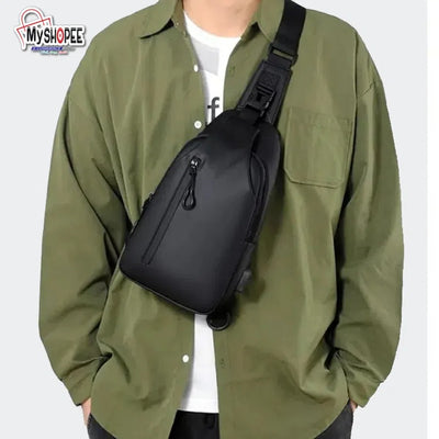 Cross Body Double Layer Zipper Bag