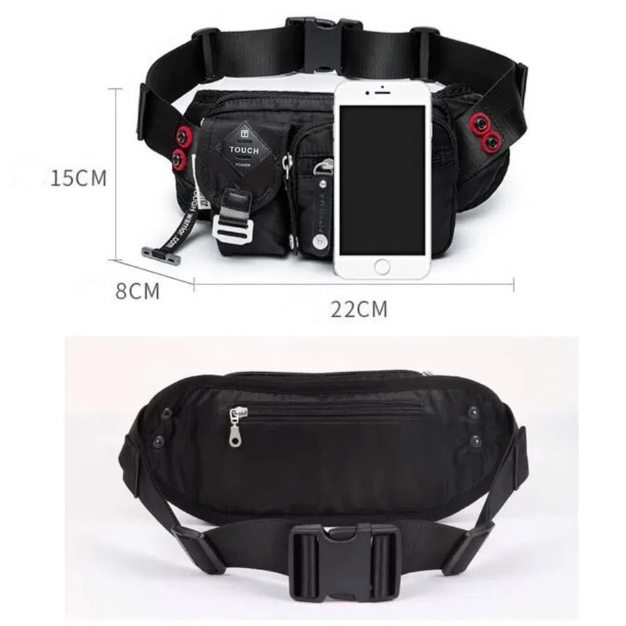 Tough Warrior Men Waist Bag Chest Bag Pouch Bag Soft & Smooth Nylon