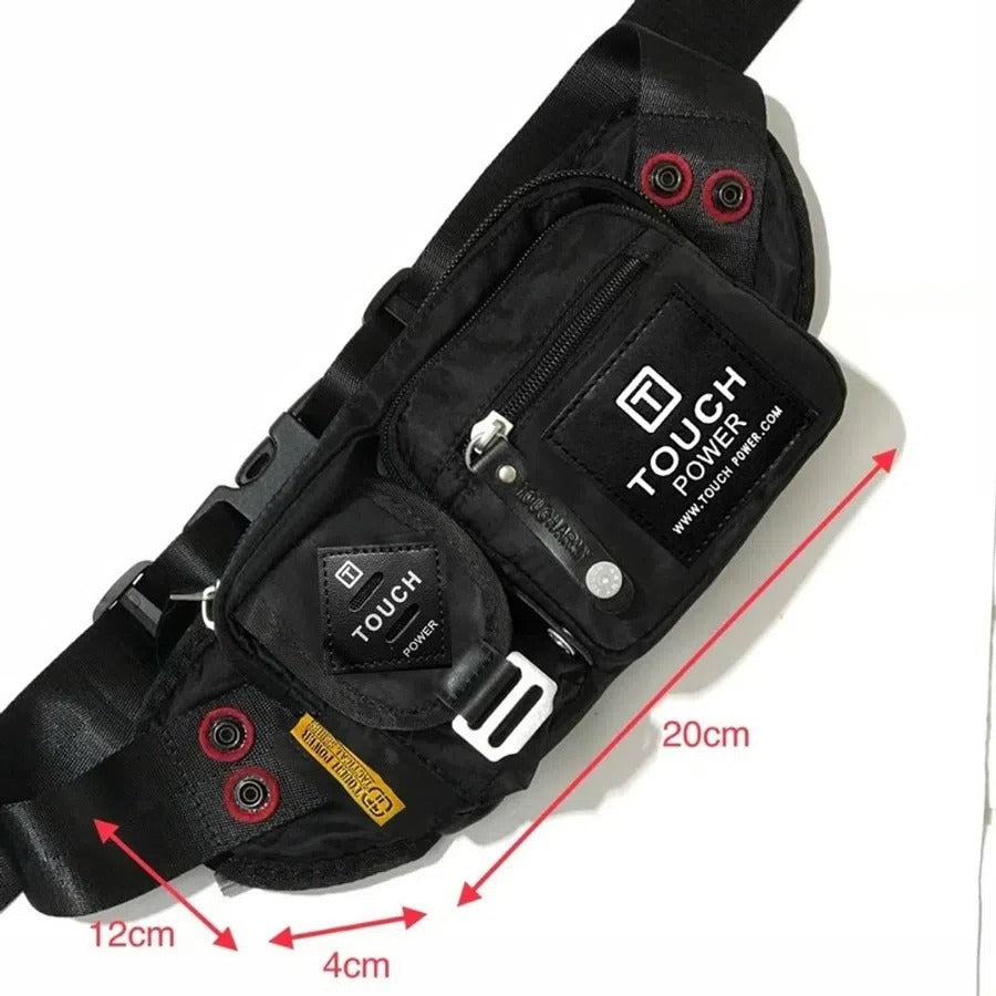 Tough Warrior Men Waist Bag Chest Bag Pouch Bag Soft & Smooth Nylon