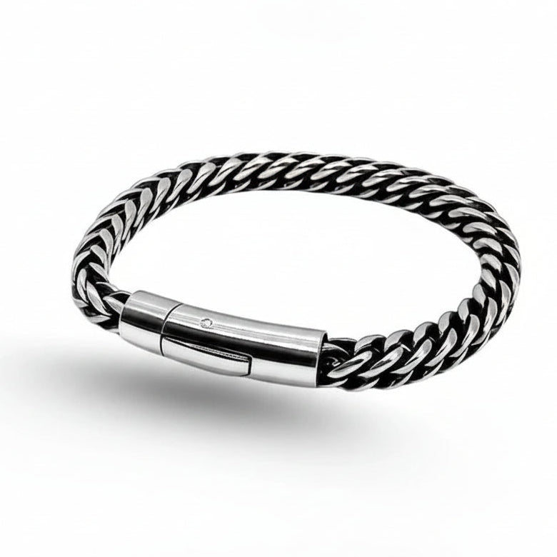 Men's Fashion Iced Chain and Bracelet Combo Set