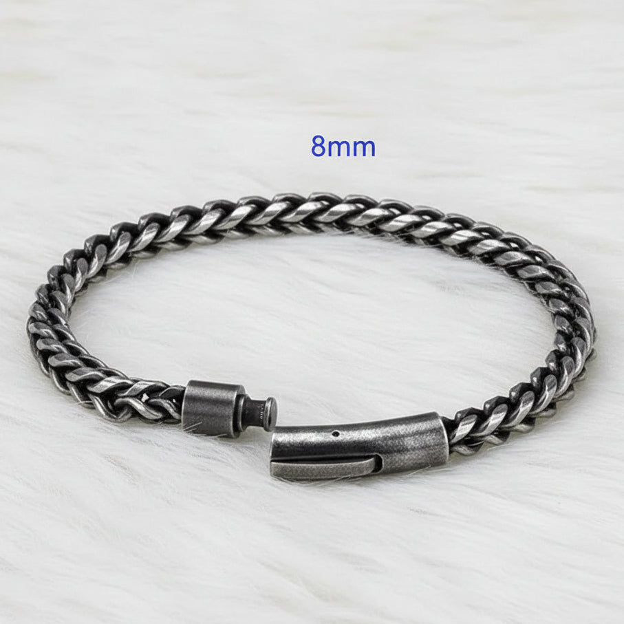 American Retro Round Grinding Chain Link Raptor Bracelet