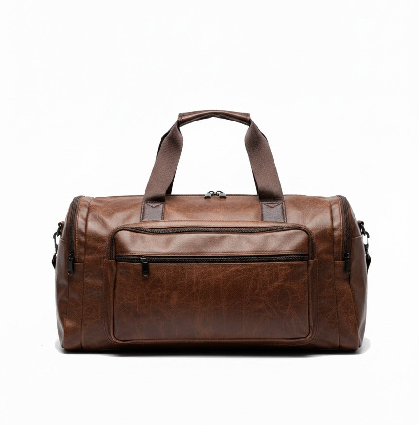 PU Leather Duffel Travel Bag