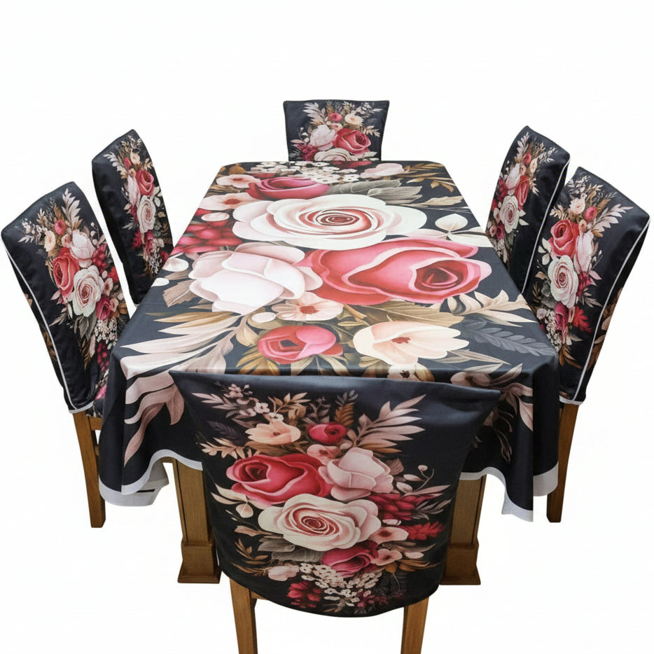 3D  Dining Table Cloth  With Six Chair Cover (FREE ) Premium Quality
