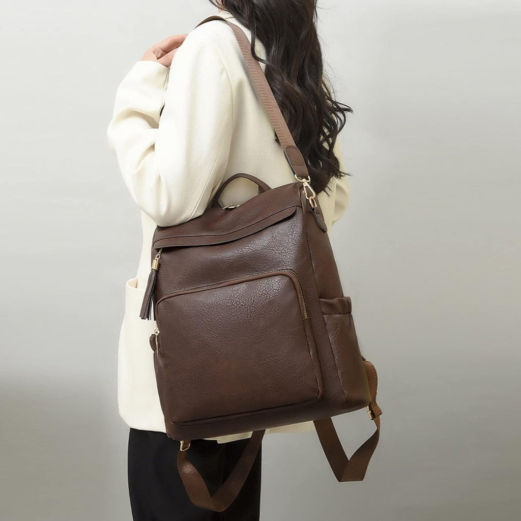 Fashion Comfortable Leather Student Backpack Travel Backpack Office Backpack for Men