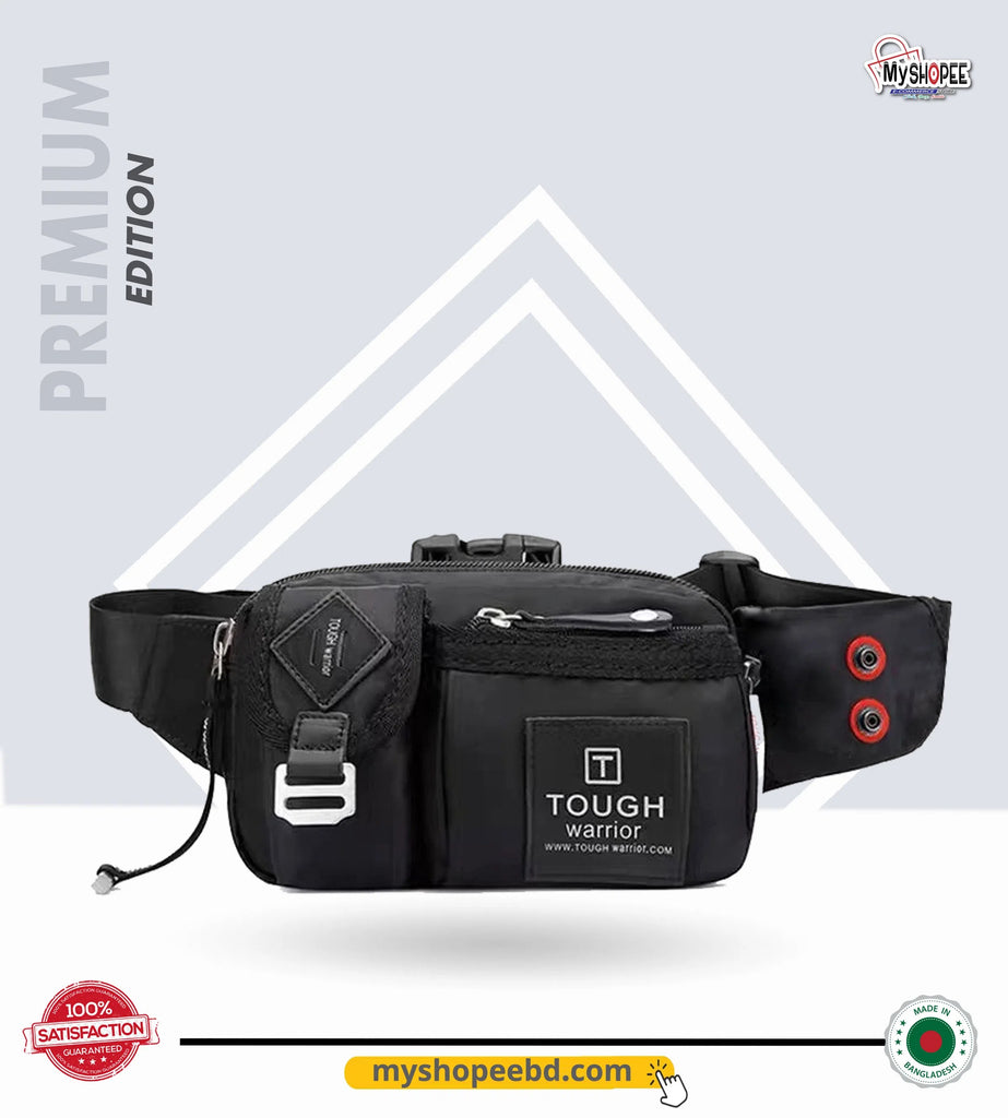 Tough Warrior Men Waist Bag Chest Bag Pouch Bag Soft & Smooth Nylon