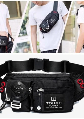 Tough Warrior Men Waist Bag Chest Bag Pouch Bag Soft & Smooth Nylon