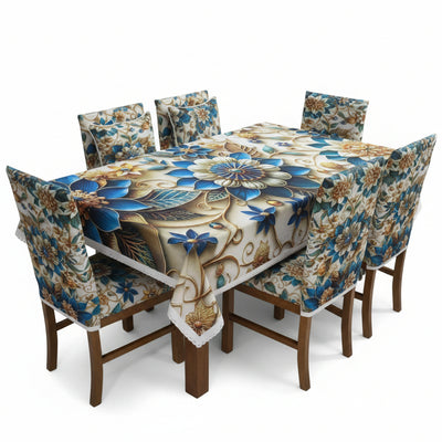 Affordable Dining Covers Decorative Dining Table Cloth With Six Chair Cover  3D Designs  (FREE ) Premium Quality (Copy) (Copy) (Copy)