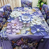3D Decorative Dining Table Cloth  With Six Chair Cover (FREE ) Premium Quality