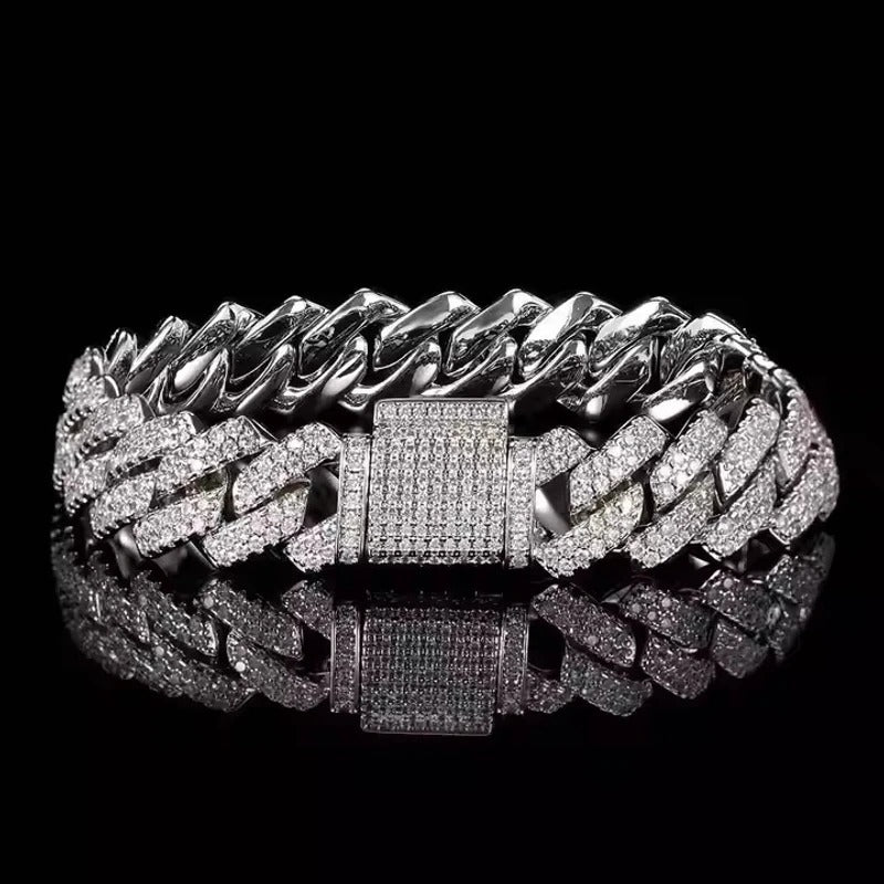 Metal, Stone, Alloy, Steel, Stainless Steel Cubic Zirconia, Diamond, Crystal Platinum, Rhodium, Sterling Silver Bracelet