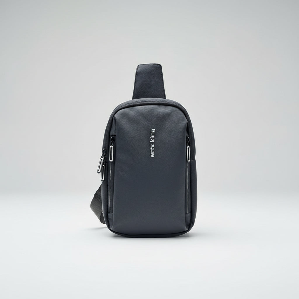 Men's Oxford Chest Bag | Casual Crossbody Shoulder Bag | Small Diagonal Bag for Men and Women | Black