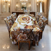 Decorative 3D Designs  Dining Table Cloth With Six Chair Cover   (FREE ) Premium Quality