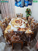 Decorative 3D Designs  Dining Table Cloth With Six Chair Cover   (FREE ) Premium Quality