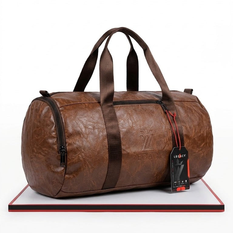 #LegacyBag #DuffelBag #LeatherDuffelBag #GymBag #TravelBag #MensFashion #TravelGear #LeatherBag #CarryOnBag #OvernightBag #StylishBag #LegacyBrand

Shop a stylish brown leather-look duffle bag for men. Featuring a spacious design, durable handles, zipper closure, and an adjustable shoulder strap, it's ideal for gym sessions, weekend trips, and everyday travel.

Brown Duffle Bag, Leather Travel Bag, Men's Travel Bag, Brown Gym Bag, Duffle Bag for Men, Weekend Travel Bag, Shoulder Strap Bag, Premium Travel 